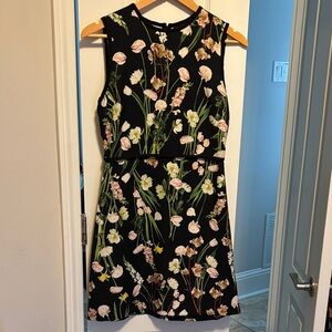 Victoria Beckham Floral Sleeveless Black Dress
